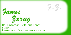 fanni zarug business card